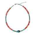Genuine Natural Turquoise and spiny Beaded Necklace Blue Turquoise Necklace