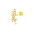 Luxury S925 Sterling Silver Personality Gold Plated Pierced Irregular CZ Diamond Geometric Earrings