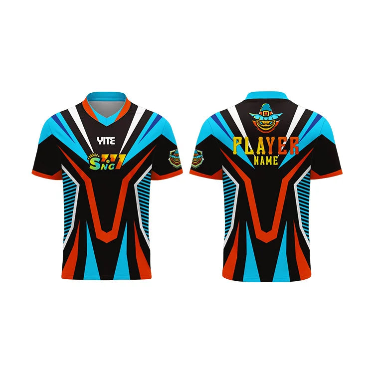 Custom E-sport Jersey New Design Heat-Transfer Printing Plus Size Quick Dry Breathable Men's E-sports Gaming Jersey Team Wear