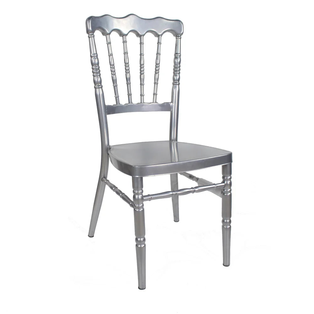 Shining Silver Modern Metal Chiavari Wedding Chivari Napoleon Chair for Banquets Events Parties for Hotel Furniture