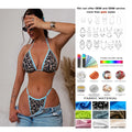 Custom Leopard Print Halter Bikini Set Adjustable Tummy Control Two Piece Swimsuit for Beach Vacation