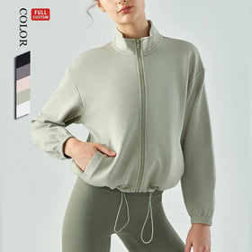 Running Women's Gym Training Wear Full Zip Coats and Pull Over Jackets