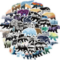 50Pcs Cool Colorful Bear Animal Winter Outdoor Adventure Washi Graffiti Stickers