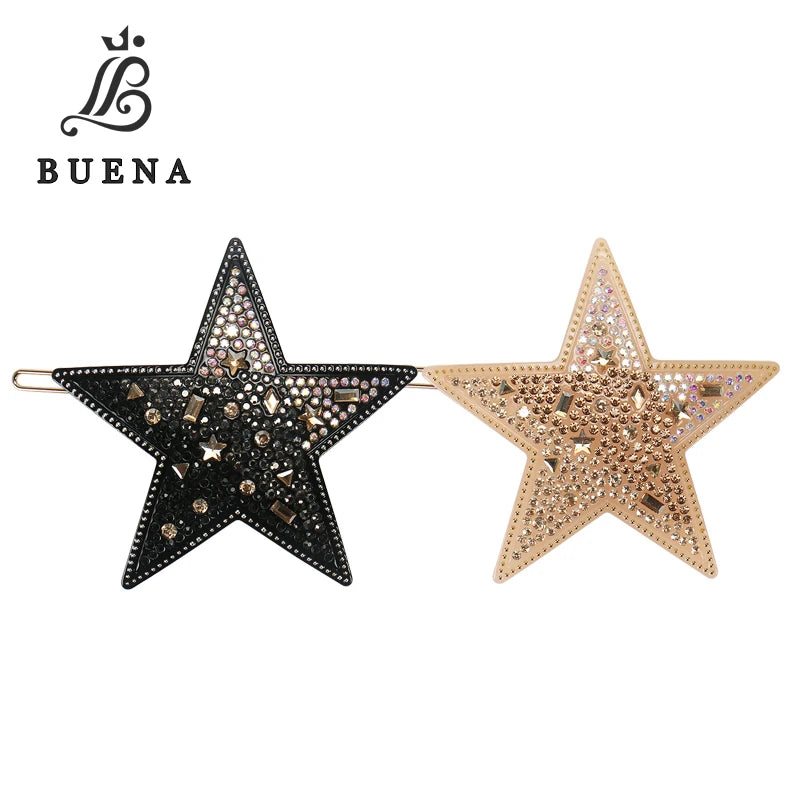 Vintage French Style Women Hair Accessory High-quality Acetate Hair Pin with Colorful Rhinestones Side Styling Hair Clip