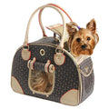 Traveling Pet Bag Waterproof Premium PU Leather Carrying Handbag Luxury Designer Breathable Leather Designer Pet Carrier