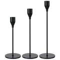 European Home Wedding Decor Black Metal Matte Taper Candle Stick Holder Set Candelabra Centerpieces Candlestick Holders