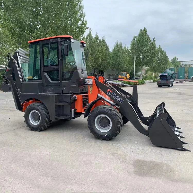 TOSH Factory Direct EURO 5 EPA Chinese 4WD Mini Digger Excavator Backhoe Loader for Sale