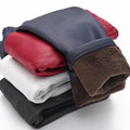 Winter Girls Leather Pants Thick Velvet PU Leather Children'S Leggings Children'S Pencil Pants Baby Warm Trousers Slim Trousers