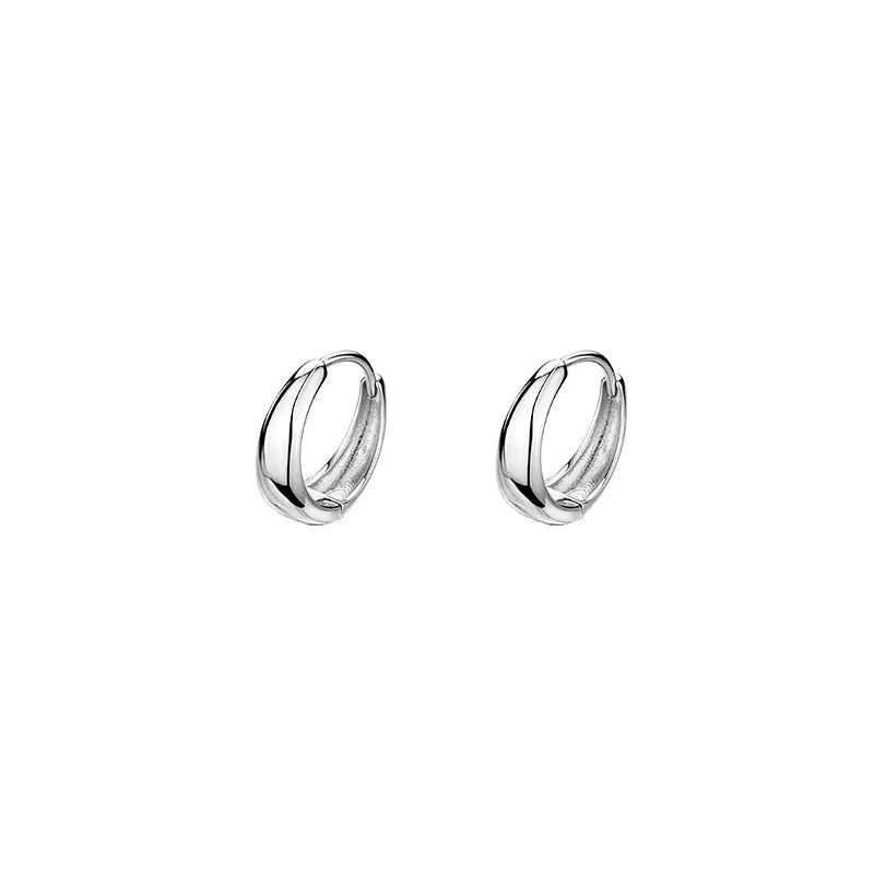 INS Luxury Minimalist 925 Sterling Silver Women's Hoop Earring Geometric 18k Gold Plated Fashion Jewelry