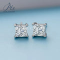Princess Cut Design 5mm Stud Women 925 Silver Fashion Jewelry VVS Moissanite Earrings