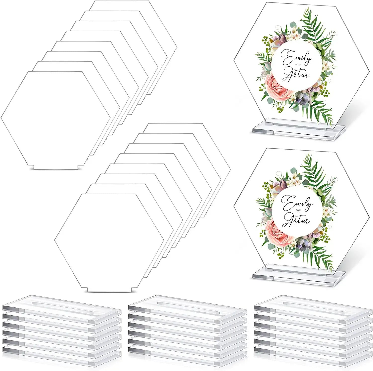 Luxury Blank Acrylic Table Numbers Holder Stand for Wedding Party Place Card