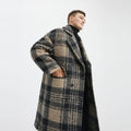 Men's Winter Trendy Double-Breasted Overcoat Long Windbreaker with Loose Fit Stylish Double-Breasted Closure Type