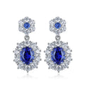 New in Earrings Loyal Blue Sapphire 925 Silver Drop Earrings for Women Gift Idea for Her Hot Sale Pendientes Plata Ley 925