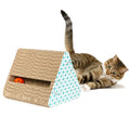 Custom Cat Scratching Borad Popular Wholesales Recyclable Triangular Folding Corrugated Cardboard Cat Scratcher