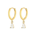 Rainbowking 925 Silver Jewelry Frosty Style Geometric Water Drop Diamond Earrings Buckle Earrings for Wearing