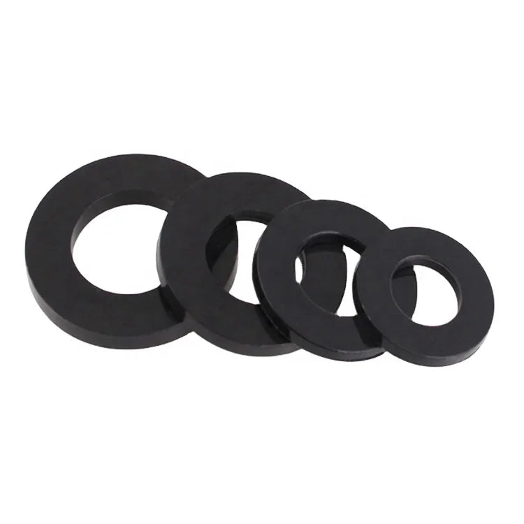 DIN125 M2-M10 Black Plastic Nylon Washer with Plain Finish Flat Spacer Gasket Ring for Multifunctional Use