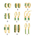 European and American Luxury S925 Silver Inlaid Emerald Zircon Temperament Classic High-quality square Ins Style Earrings