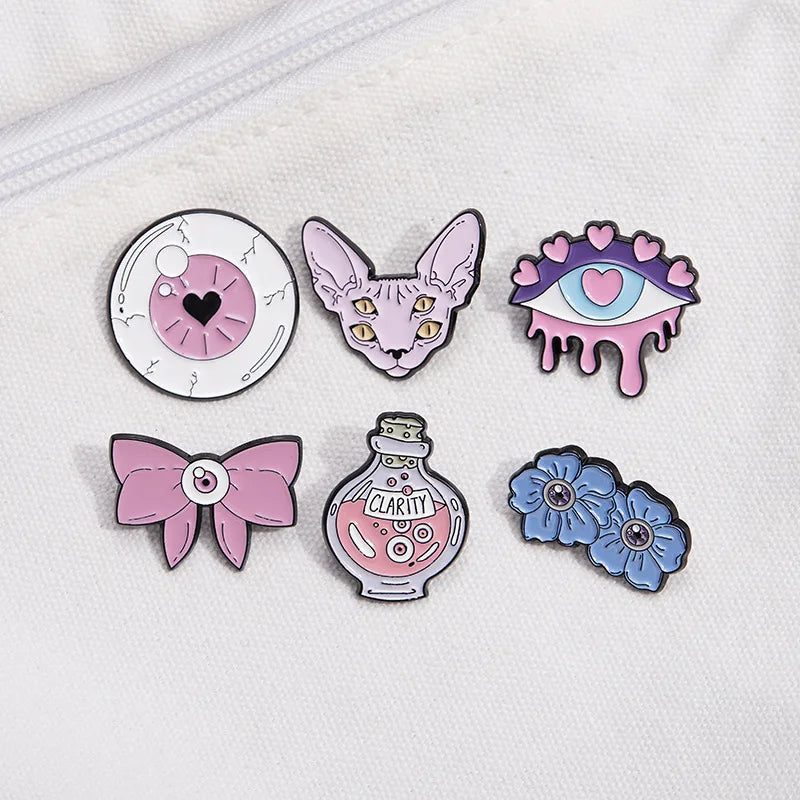 Customized Soft Enamel Tie Knot Purple Series Bow tiger Head Glasses Badges Brooches Custom Bow Enamel Lapel Pin