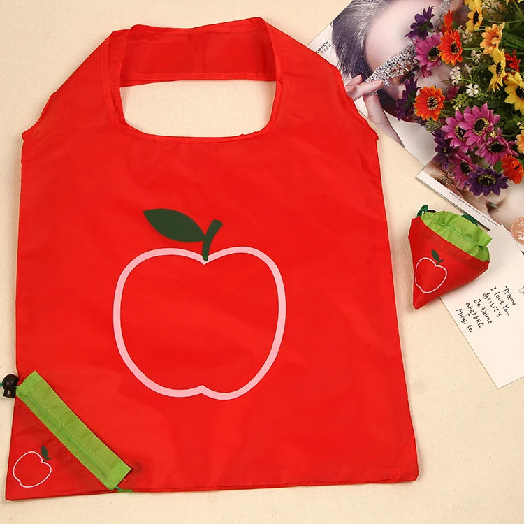 New Fruits Shaped Foldable Shopping Tote 190t Polyester Nylon Grocery Polyester Shopping Tote Bag