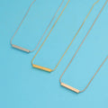 Hot Selling Stainless Steel Horizontal Bar Pendant Snake Chain Engrave Necklace With Name Acier Inoxydable Bijoux En Gros