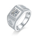 Luxury Moissanite D Color Jewelry 1 Carat Mens Diamond S925 Silver Moissanite Men Engagement Rings With Unique Design