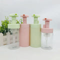 Wholesale pink and Green Color 150 ml Press Mousse Plastic Bottle 200 ml Round Flat Shoulder Cleanser Foam Bottle