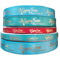 HAIRUN Custom Logo 3D Gold Foil Satin Ribbon Recycled 100% Polyester Single Face Print Craft Home Decor
