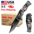 Hot Sell Small Pocket Knife in 3D Pattern Printing Handle Camping Hunting Folding Knife with 1 MOQ for Outdoor