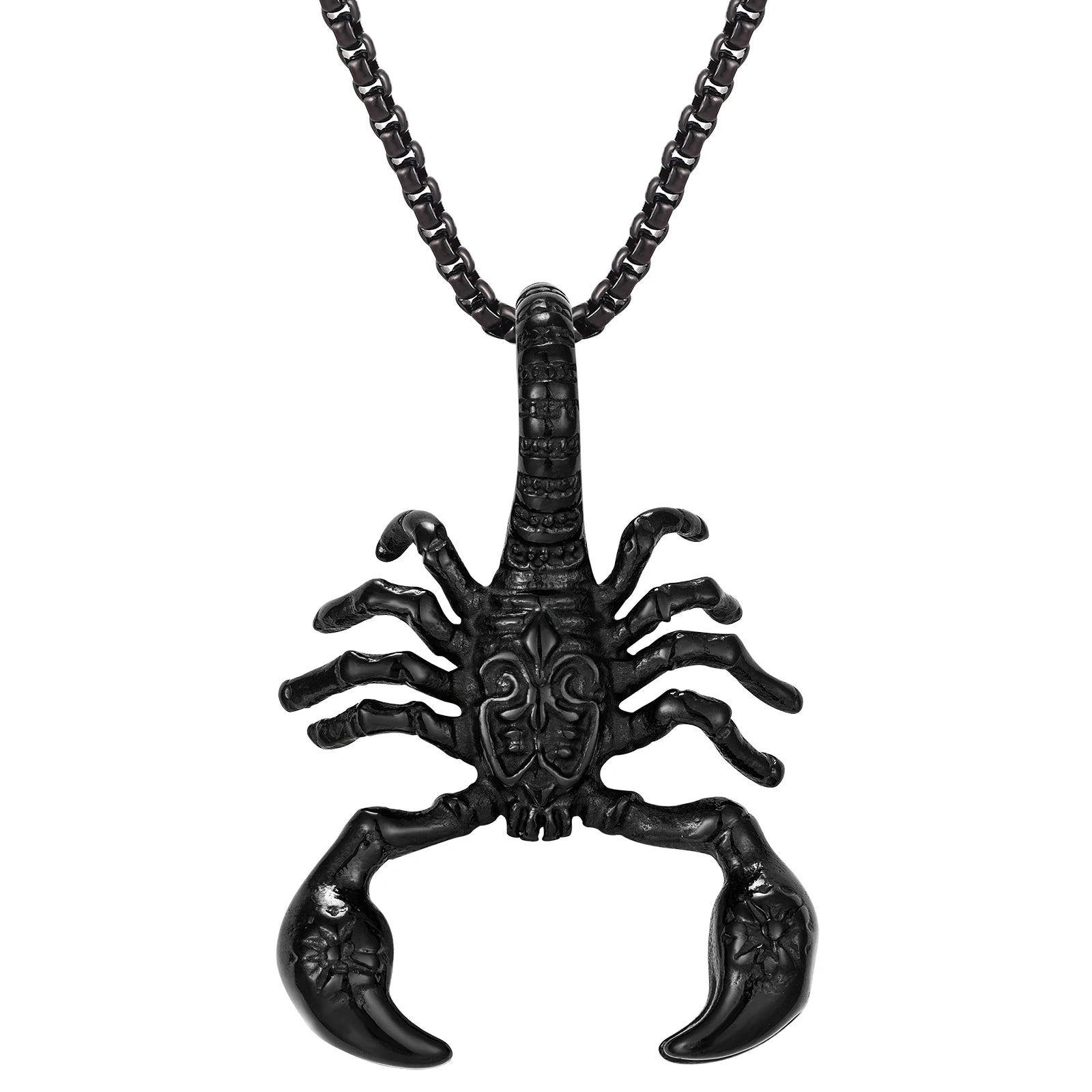 Street Hip Hop Jewelry Necklace Black Scorpion Pendant Personalised Design Men Stainless Steel Pendant