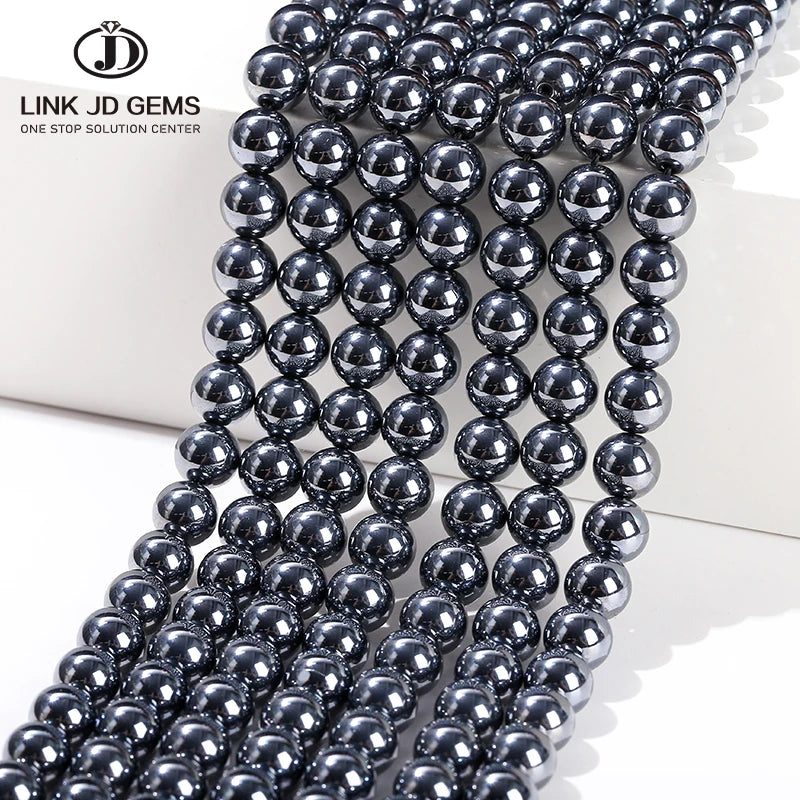 Wholesale Natural Terahertz Round Loose Beads Diy Bracelet Gifts for Men Women Healing Stone 4 6 8 10 12 14MM Jewelry Making