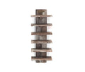 JUNJI Rustic Wood Wall Mount Sunglasses Organizer 6 Tiers Rack with 2 Hooks  for Jewelry Watches Key Multiple Case