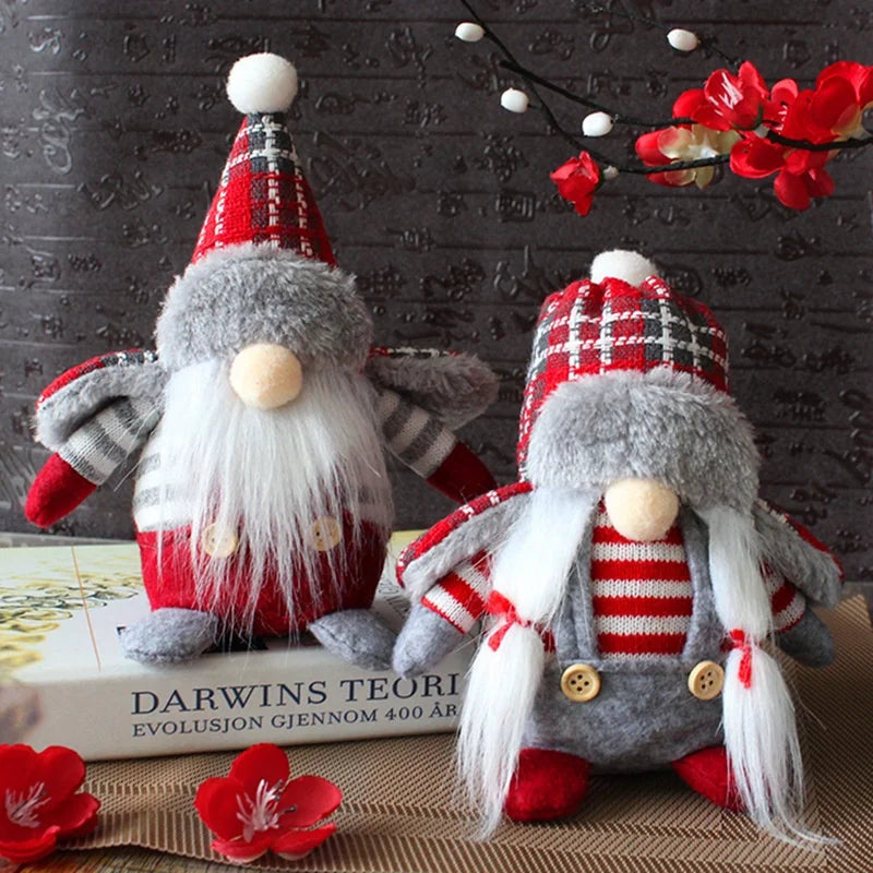 Wholesale Hot Selling Red White Plaid Gnome Faceless Doll New Christmas Gifts Holiday Decorations
