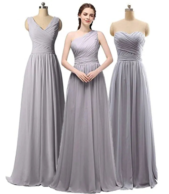African Women Long Party Dress Elegant Bridesmaid Dresses Chiffon Dress for Summer