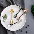 304 Stainless Steel Eco-Friendly Cute Cat Coffee Mini Tea Ice Cream Spoon with Gold Finish