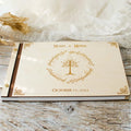 Natural Wood Wedding Album Gift for Couple 30Pages Photo Book to Anniversary Wedding Guest Book