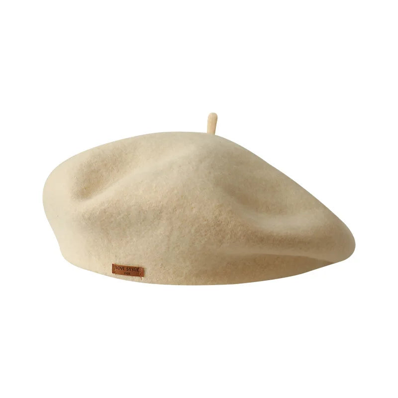 Yihaoyi Luxury Girls French British Cashmere Warm Blue Black Vintage Female Bonnet Beret Hat Beanie Cap