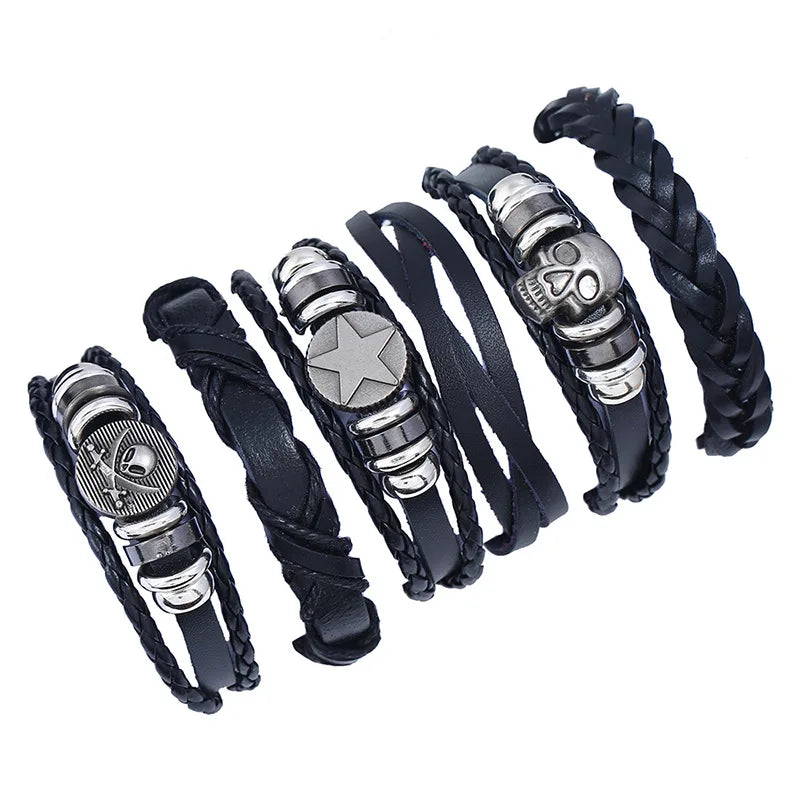 Vintage Woven Leather Fashion Bracelet for Men and Women Elegant Bangle Jewelry