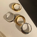 Wholesale Custom Light Weight Hollow Out Hoop Earrings Women's Fashion 18K Gold Plated Stainless Steel Hoop Earrings for Women