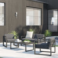 Modern Love Seat Metal Hotel Furniture Courtyard Aluminium Sofa Patio Armchair Outdoor Sofa Garden Conversation Set