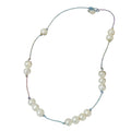 Elegant Threaded Beads Necklace with Colorful Silver Thread Fashionable Handmade Jewelry for Women