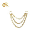 Custom 14KT Solid Yellow Gold 585 Piercing Jewelry Chains Classic Style Ear & Nose Connector for Children's Wedding & Gift