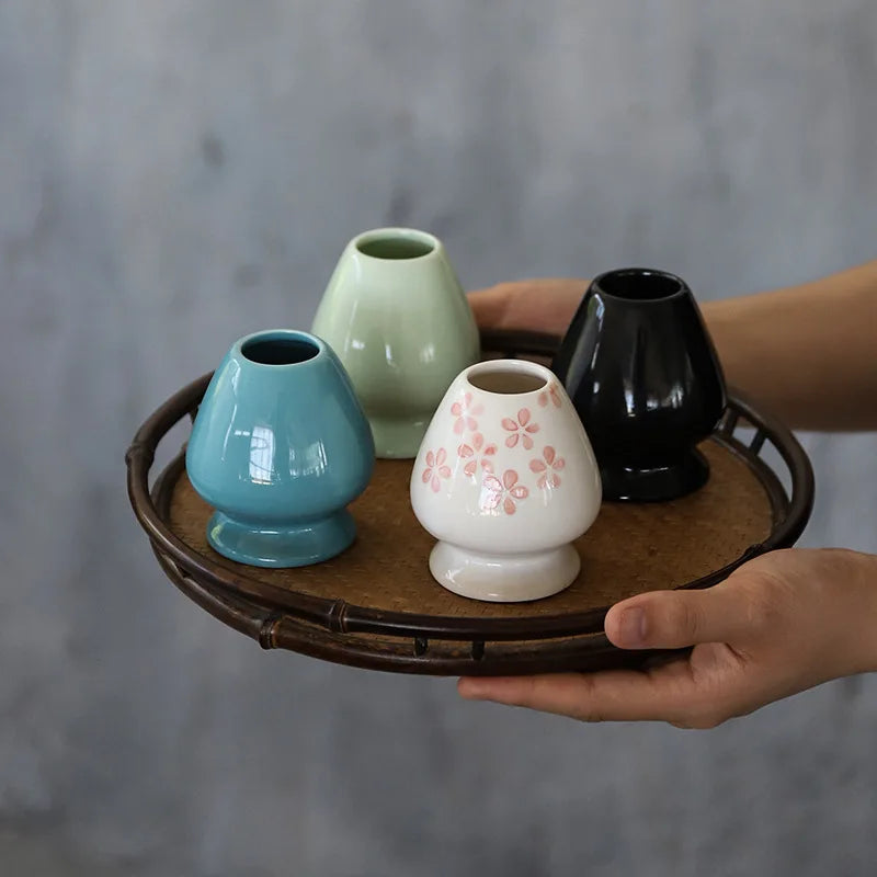 Japanese Style Ceramic Bamboo Whisk Chasen Stand Matcha Whisk Holder