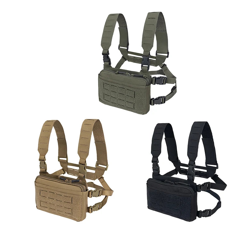IDOGEAR KGR Tactical Chest Rig Hunting Vest Ranger Green Bag Tactical Combat Chest Rig with Triple Mag Pouch