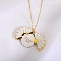 New You Are My Sunshine Sunflower Necklace Jewelry Fashion Gold Plated Open Lettering Dripping Oil Flower Pendant Daisy Necklace