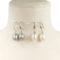 925 Silver Earrings Fashion 7.5-8 mm Freshwater Pearl Charm Jewelry for Mother for Wedding or Gift
