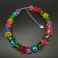 Fashion Bohemian Y2k Necklace Jewelry Colorful Acrylic Choker Necklace Heart Beaded Necklace for Woman Girls