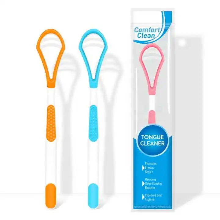 TONGWODE Private Label Colorful PP+TPR Tongue Scraper Cleaning Brush for Home Use Removes Bad Breath