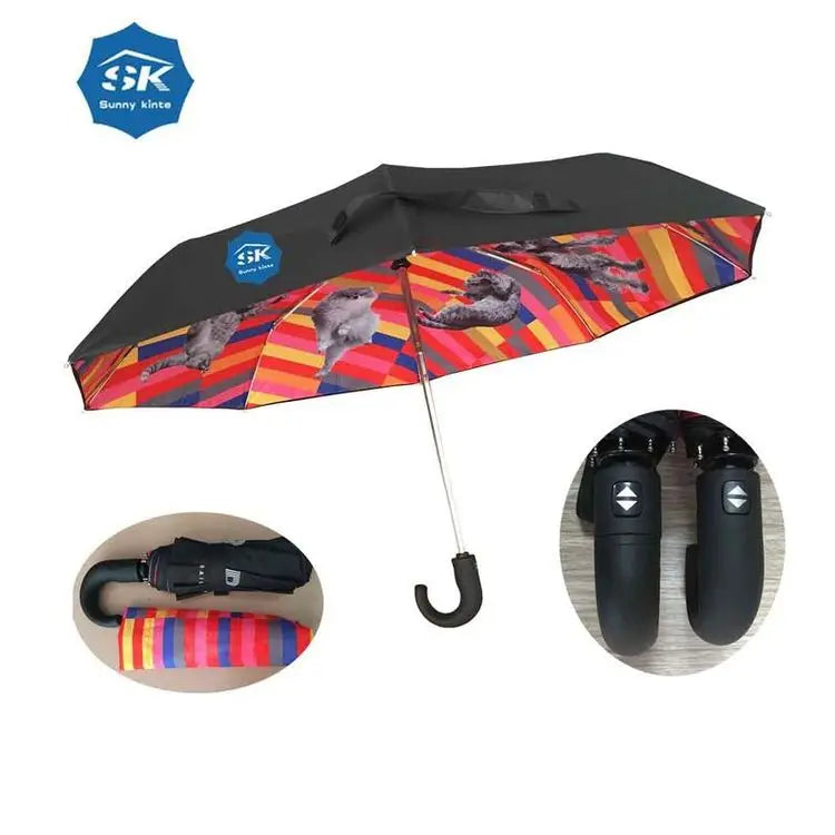 Cheap Wholesale Custom Fashion Luxury Curved 3 Fold Umbrella