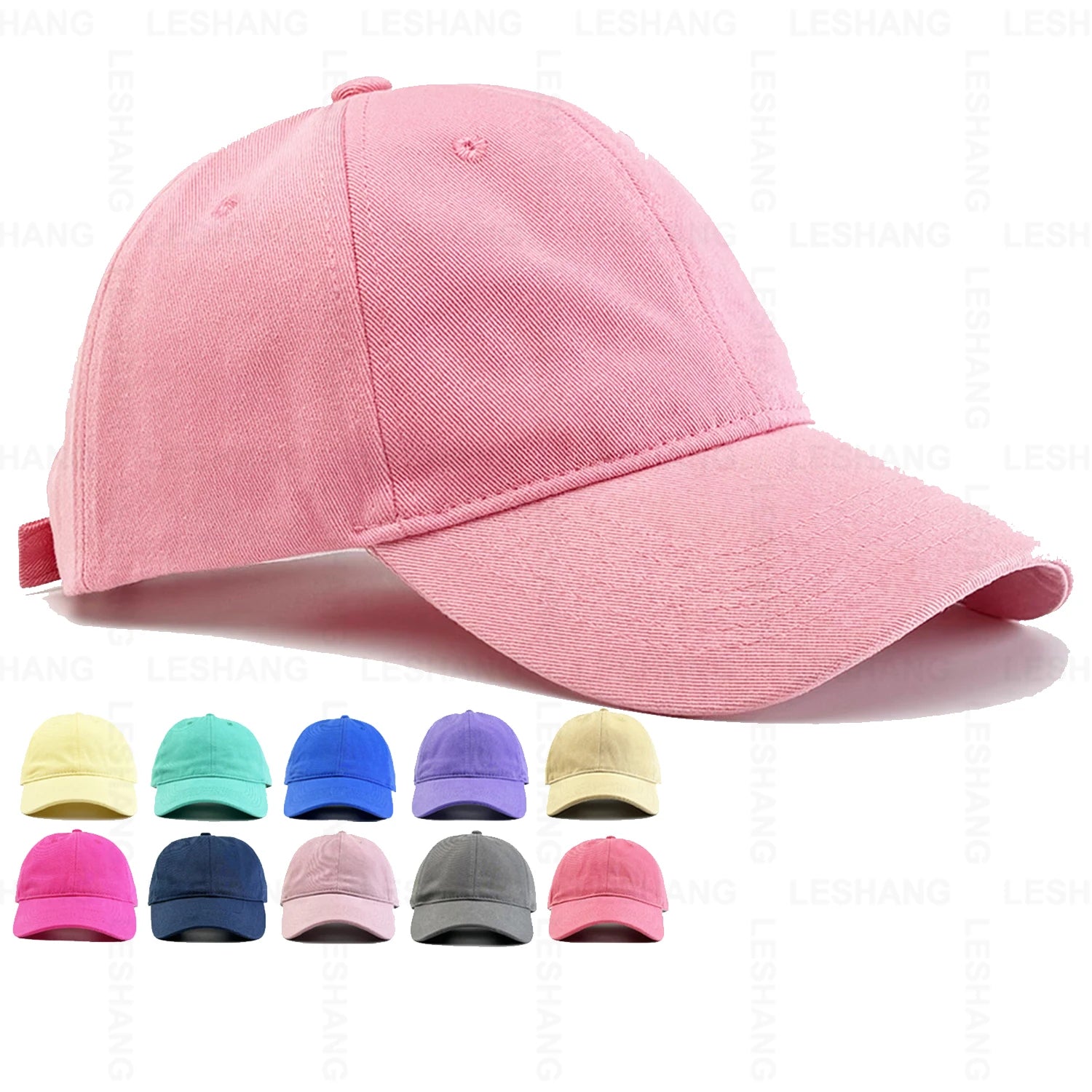 High Quality Curved Brim Solid Color Cotton Plain Baseball Caps Custom Logo Embroidered Blank 6 Panel Dad Hats