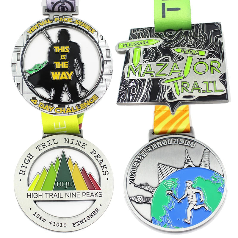 Jiujitsu Taekwondo Soccer Medallas Customized Soft Enamel Gold Silver Medal SwimmingSports Metal Medals Manufacturer Free Design